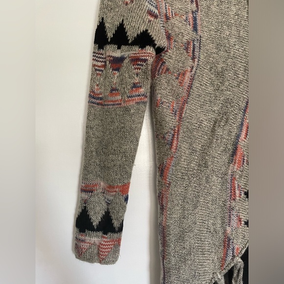 Renee C Aztec Western Fringed Open Cardigan S - Picture 4 of 10